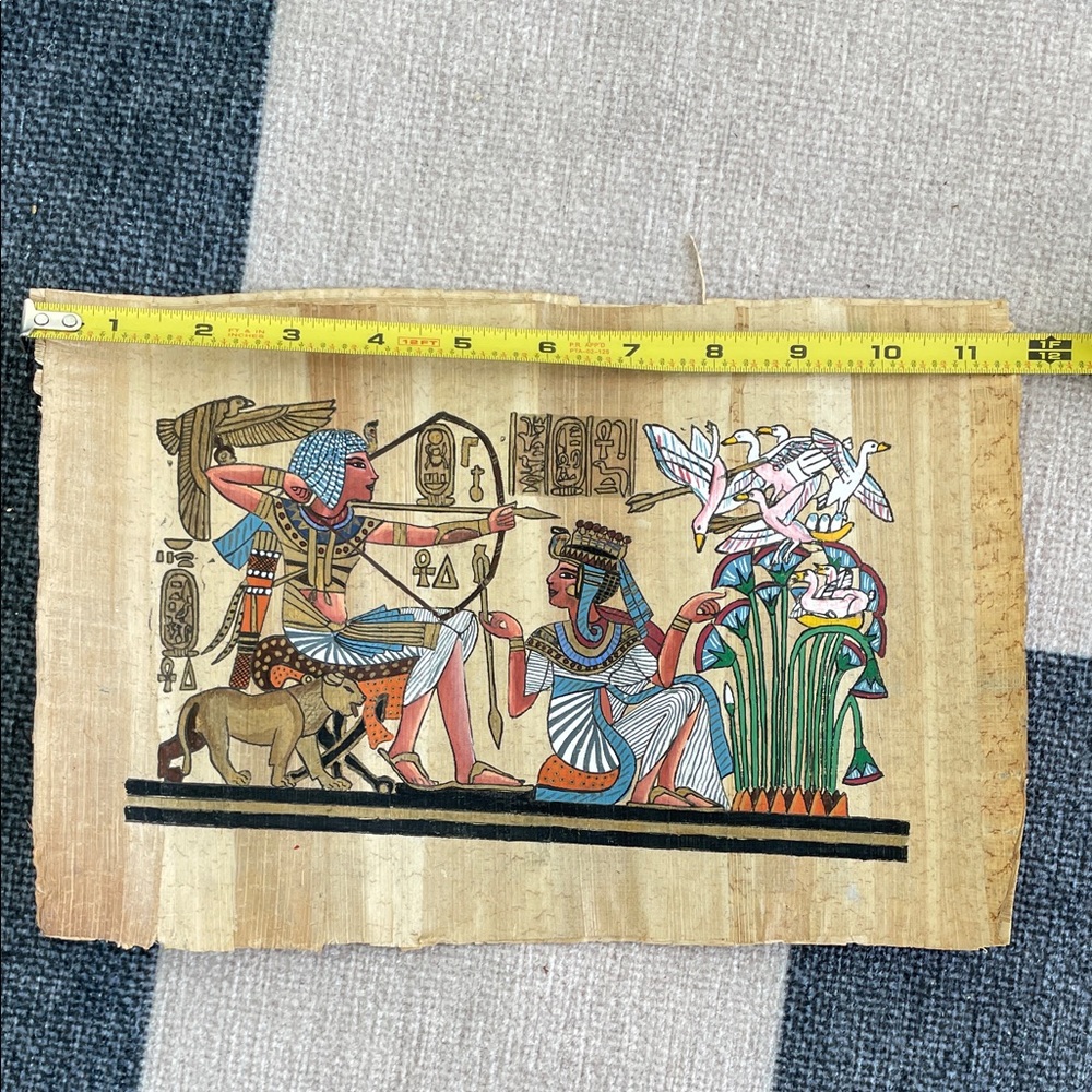 Egyptian art on papyrus scroll